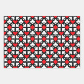 Rood, Blauwgroen, Zwart & Wit Vier Kaart pak icone Inpakpapier Vel (Voorkant 2)