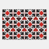 Rood, Blauwgroen, Zwart & Wit Vier Kaart pak icone Inpakpapier Vel (Voorkant)