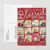 Rood-Blessed Year Review kerstfoto Collage Aankondigingskaart (Voorkant / Achterkant)