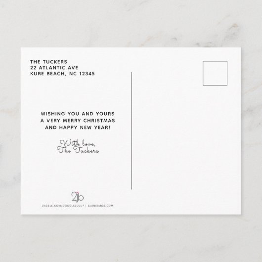 Rood-Blessed Year Review kerstfoto Collage Aankondigingskaart (Achterkant)