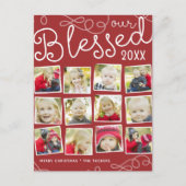 Rood-Blessed Year Review kerstfoto Collage Aankondigingskaart (Voorkant)