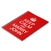 Rood Blijf kalm en trouw bruidegom Notitieboek (Linkerzijde)