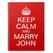Rood Blijf kalm en trouw bruidegom Notitieboek (Voorkant)