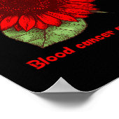 Rood Bloed Kanker Bewustzijn Zonnebloem Gift Warri Poster (Hoek)
