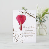 Rood bloederend harten Vloerhuwelijk / Oplosmiddel Aankondiging (Staand voorkant)