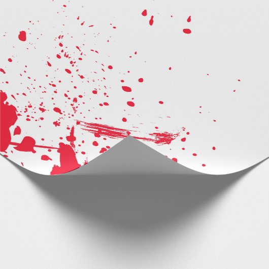 Rood bloedplaatje cadeaupapier (Hoek)
