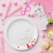 Rood bloedplaatje papieren bordje (Feest)