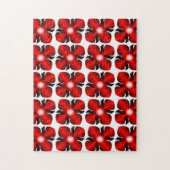 ROOD BLOEM MOTIEF LEGPUZZEL (Verticaal)