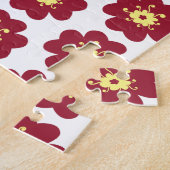Rood Bloem Patroon Frustrerend Legpuzzel (Zijkant)