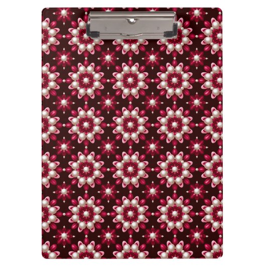 🌸 Rood Bloem Pearl Bureaublad Map Geschenk Voor H Klembord (Voorkant)
