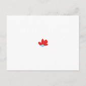 Rood bloemblad ontwerp met een lichtblauw centrum. briefkaart (Voorkant)