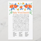 Rood bloemen Baby shower Word Zoekspel (Voorkant)
