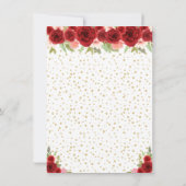 Rood Bloemen Blond Haar Prinses Verjaardagsfeest Bedankkaart (Achterkant)