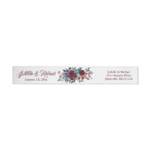 Rood Bloemen Bruiloft Wraparound Retouradres Label (Individueel)