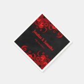 Rood Bloemen Chalkboard Gotische Bruiloft Papier S Servet (Hoek)