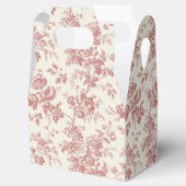 Rood Bloemen Frans Toile Canvas Party Favor Box Bedankdoosjes (Geopend)