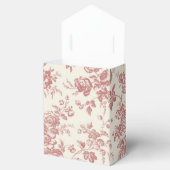 Rood Bloemen Frans Toile Canvas Party Favor Box Bedankdoosjes (Geopend)