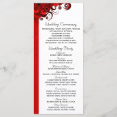 Rood Bloemen Gotisch Huwelijksprogramma Sjablonen (Achterkant)