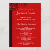 Rood Bloemen Gotisch Huwelijksprogramma Sjablonen (Voorkant)