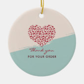 Rood Bloemen Hart Elegant Dank u Keramisch Ornament (Voorkant)