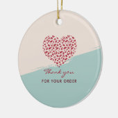 Rood Bloemen Hart Elegant Dank u Keramisch Ornament (Links)