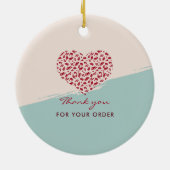 Rood Bloemen Hart Elegant Dank u Keramisch Ornament (Achterkant)