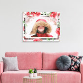 Rood Bloemen Kind Fotodoek Canvas Afdruk (Insitu (Woonkamer))