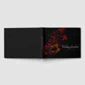 Rood Bloemen Masker Bruiloft Gastenboek (Volledig)