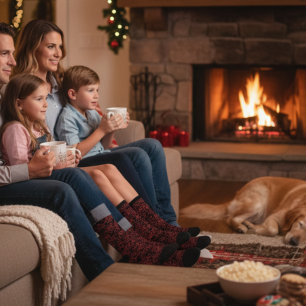Rood Bloemen patroon op zwart Sokken