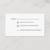 Rood Bloemen Spaans Bruiloft RSVP Kaart (Achterkant)