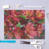 Rood Bloemen Tissue Paper Tissuepapier (Craft)