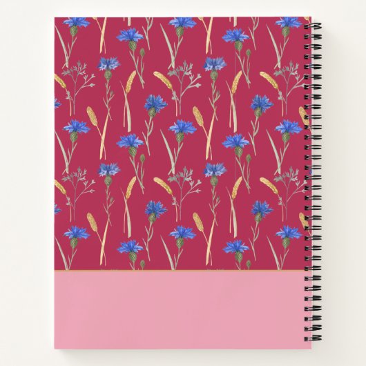 Rood Bloemen Wildbloem Mongoram Recept Notitieboek (Achterkant)