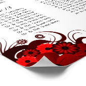 Rood Bloemen & Wit 15 Bruiloft Tafels Zitgrafiek Poster (Hoek)