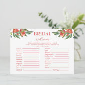 Rood Bloemen Wit Vrijgezellenfeest Woord Scramble Kaart (Staand voorkant)