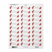 Rood Bloemendecor Retouradreslabel 2 Etiket (Full Sheet)
