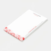 Rood bloemenkant post-it® notes (Schuin)