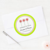 Rood bloemenlabel voor handgemaakte items ronde sticker (Envelop)
