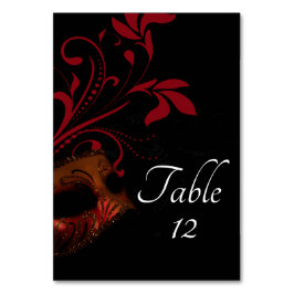 Rood Bloemenmasker Trouwtafel Kaart