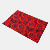 rood bloemenpatroon deurmat (Schuin)