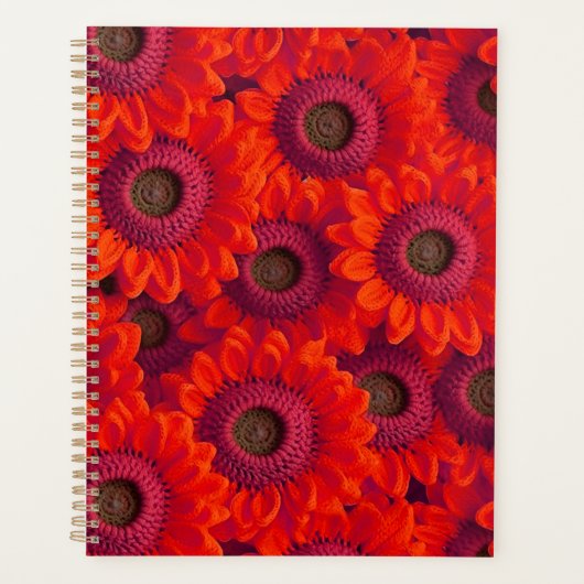 rood bloemenpatroon planner (Voorkant)
