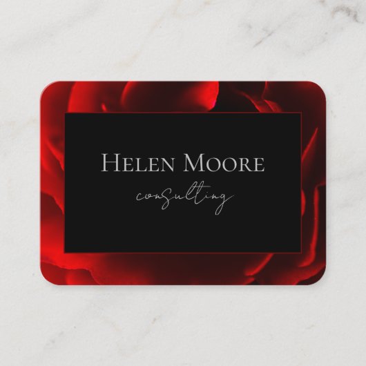 Rood bloemenprint Visitekaartje (Voorkant)