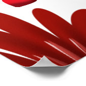 Rood Bloemhartpatroon Esthetisch Romantisch Bloemm Poster (Hoek)
