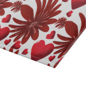 Rood Bloemhartpatroon Esthetisch Romantisch Bloemm Snijplank (Hoek)
