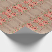 Rood Bloemig Designer Papier Gift Wrap (Hoek)