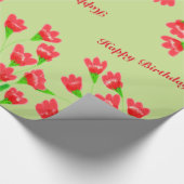  rood bloemig tissuepapier cadeaupapier (Hoek)