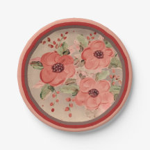 Rood bloemige speciale gelegenheid papier Borden