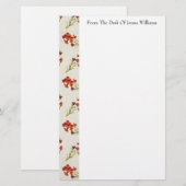 Rood bloemmotief briefpapier (Voorkant / Achterkant)