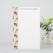 Rood bloemmotief briefpapier (Staand voorkant)