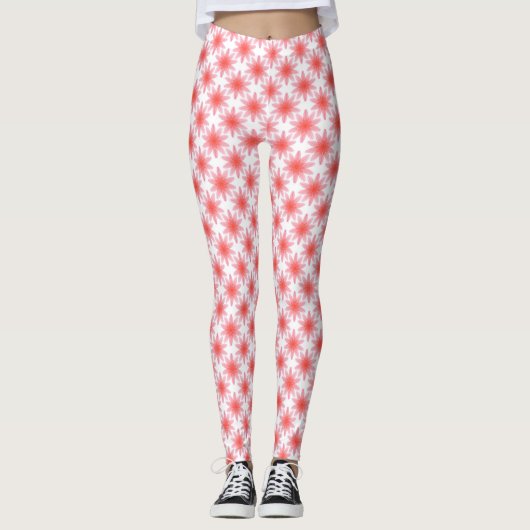 Rood Bloemmotief Leggings (Voorkant)