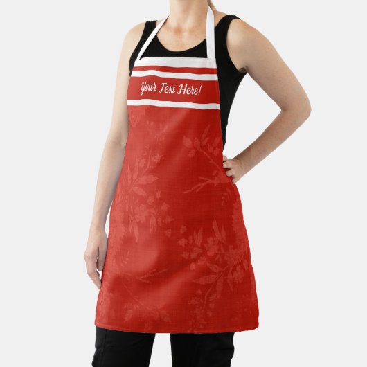  rood bloemmotief schort (Insitu)